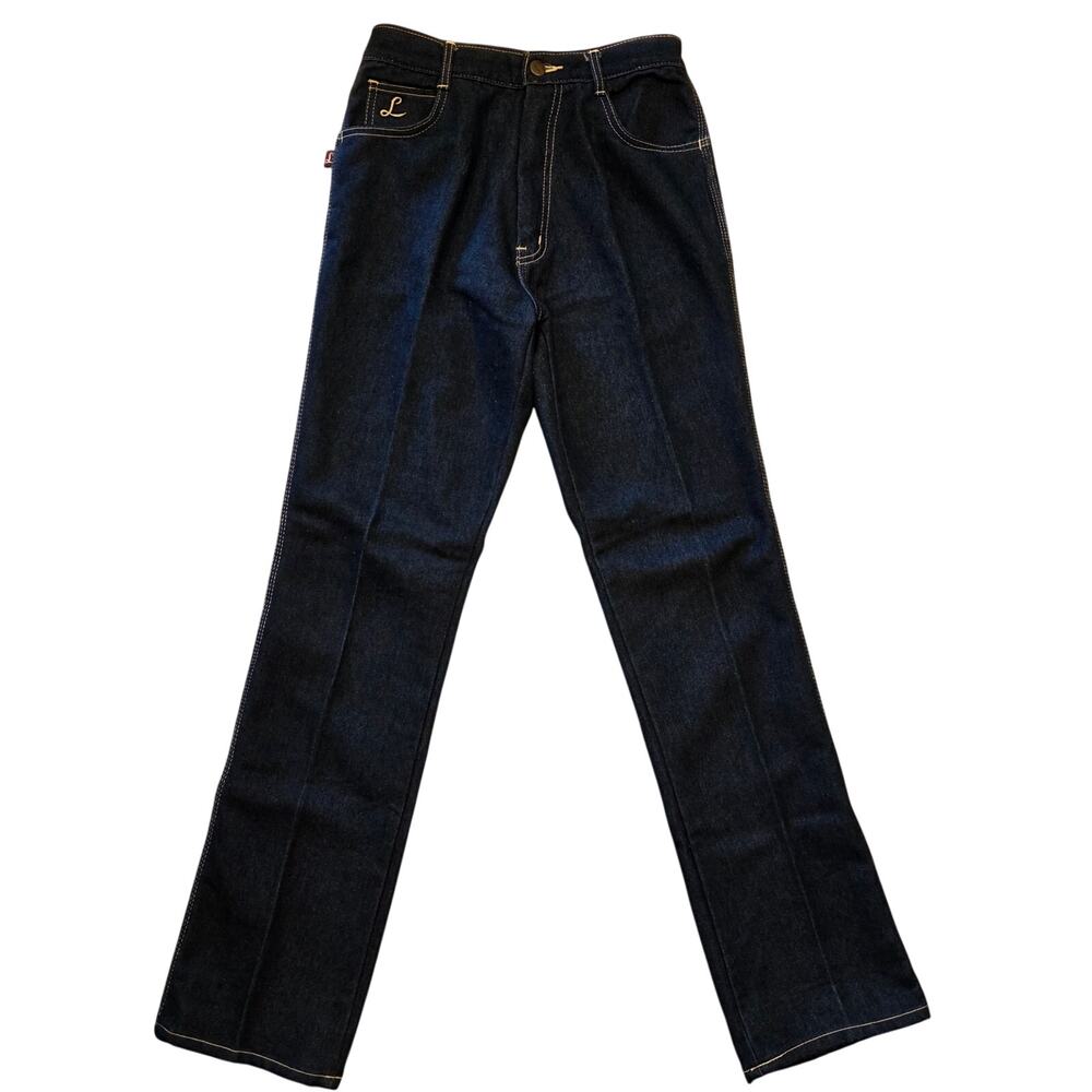 Vintage Longstreet High Waisted Dark Wash Flare Leg Denim Jeans Waist 25